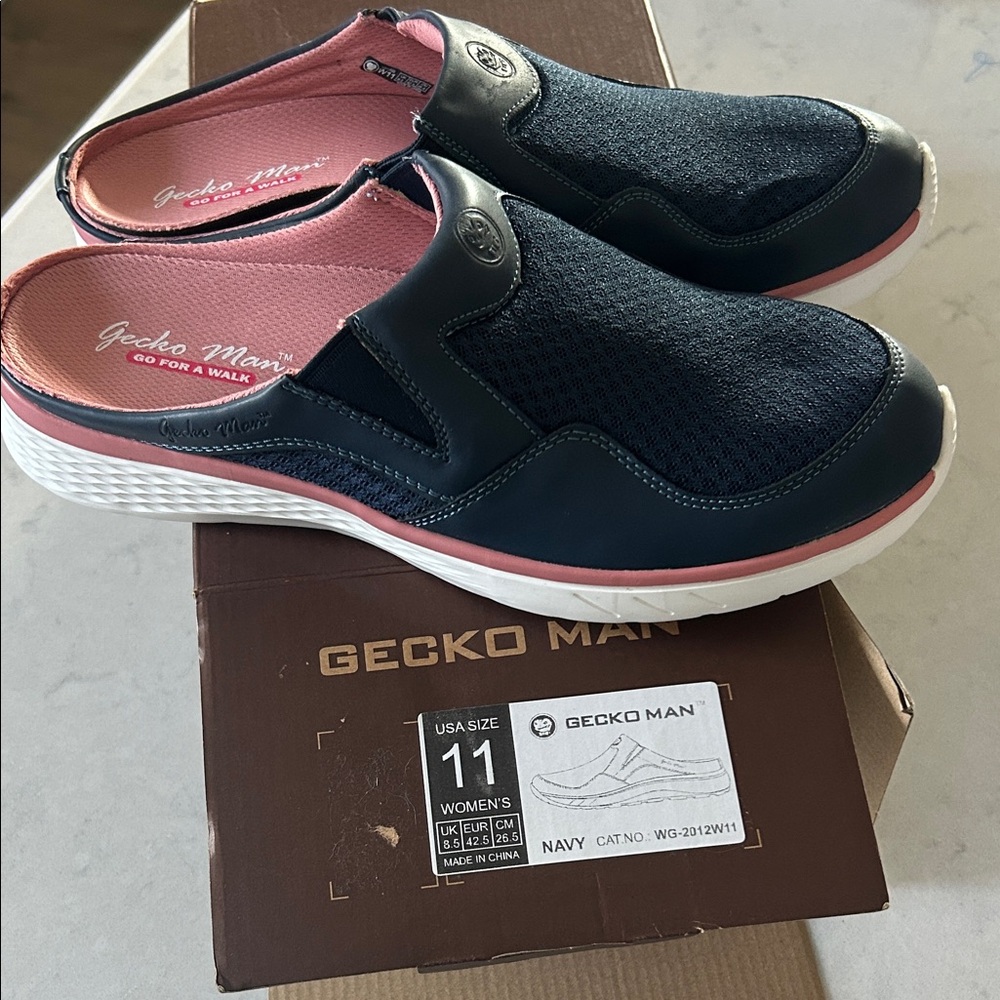 Gecko Man Navy and Pink Slip-On Shoes - 11